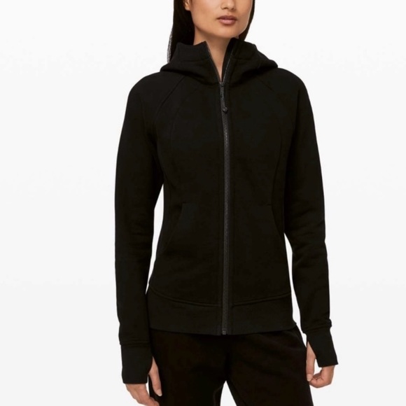 lululemon athletica Tops - Lululemon Scuba Hoodie Light Cotton Fleece Black Size 6